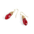 Holiday Faceted Bulb Earrings - Red/Gold